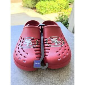 San Francisco 49ers FOCO Red Men's Big Logo Solid Clog w/ Strap NWT Sz XL 13-14